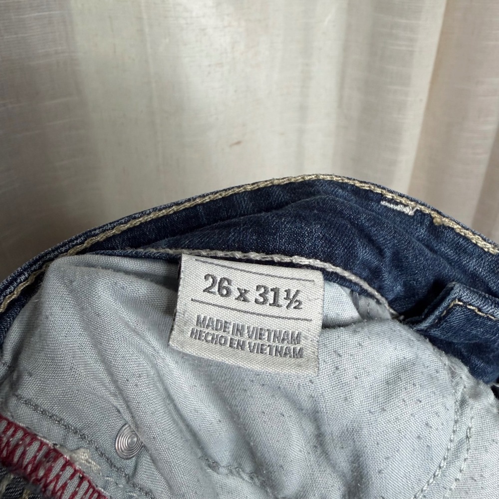 BKE Stella Bootcut Distressed Dark Wash Jeans Low Rise Denim Women's 26R 26x31.5 - Picture 9 of 9